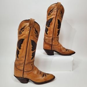 Vintage Tony Lama Butterfly Cowboy Western Boots